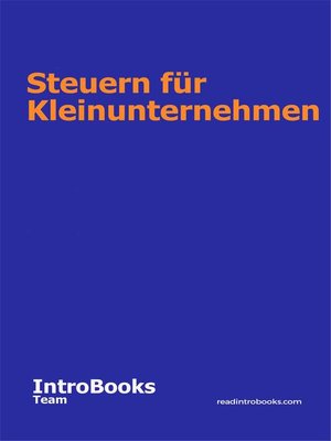 cover image of Steuern für Kleinunternehmen